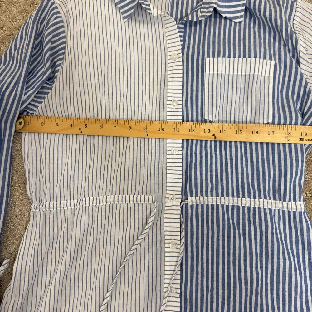 Majorelle Aruba Shirt Dress Women's S Blue White Stripe Long Sleeve  $208